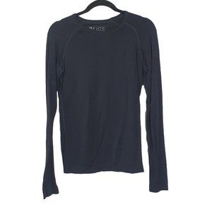 FIGS Women's Adult Medium Black Performance Seamless Long Sleeve Underscrub Top